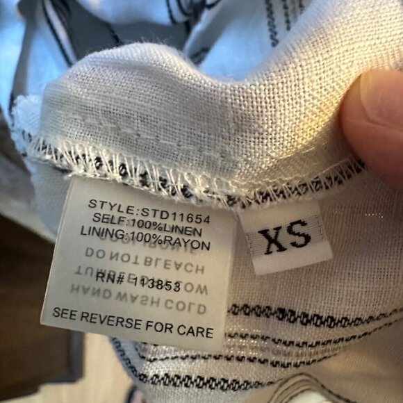 Annabelle The Collection 100% Linen Dress Striped Layered Women's Size XS - Picture 9 of 10